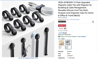12-pack magnetische kabelbinders voor €6,29 bij Amazon