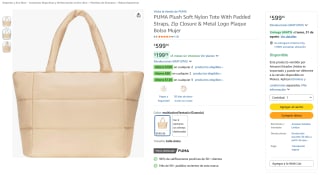 PUMA Plush Soft Nylon Tote por $599 en Amazon