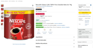 Nescafé Clásico Café 1 kg por $428 en Amazon