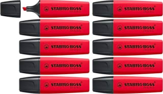 STABILO BOSS ORIGINAL - Lot de 10 (Vrai rouge) pour 3,95€ chez Amazon