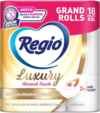 Regio Luxury Almond Touch (18 rollos) por $108.90 en Amazon