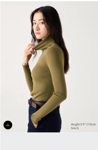 Pull col roulé côtelé 100% laine mérinos à 19,90€