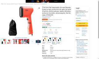 Plancha de Vapor T-fal Pure Pop por $549 | Amazon