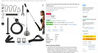 Fitness LAT y Sistema de Polea de Elevación 9Pzs por $324 en Amazon