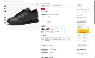 Reebok Women's Princess Sneaker Negro Talla 5 por $526 | Amazon