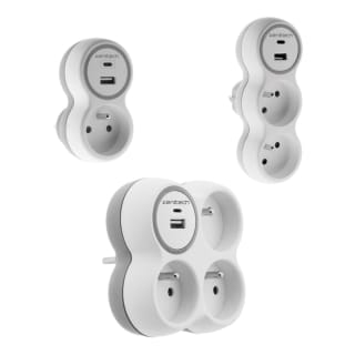Set de 3 prises 16A + USB Zenitech pour 14,24€ chez Cdiscount