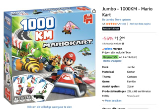 Jumbo - 1000KM Mario Kart - Bordspel voor €12 bij Amazon