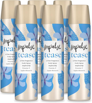 Impulse Tease Body Spray 75 ml (Pack of 6) for £0.90 at Amazon