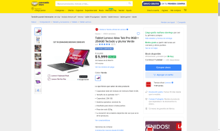 Tablet Lenovo Idea Tab Pro 8GB 256GB por $5,129 | Mercado Libre