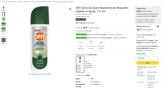 OFF! Extra Duración repelente de mosquitos en spray por $62 en Amazon
