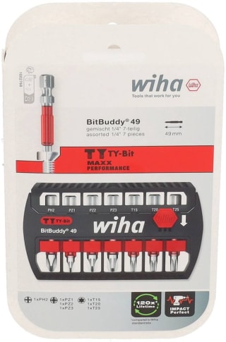 Wiha BitBuddy 8-delige bitset (49 mm) voor €13,45 bij Bol