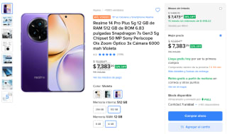 Realme 14 Pro Plus 512GB por $7,383 | Mercado Libre
