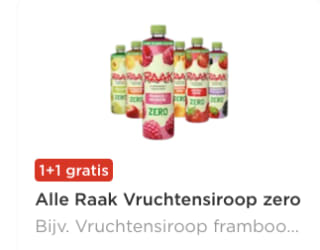 Raak 0% suiker vruchtensiroop voor €2,99 bij PLUS