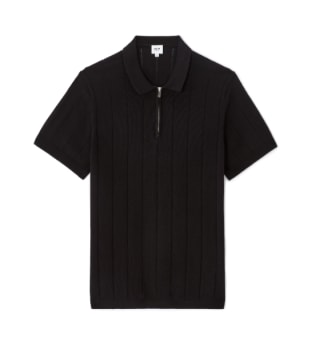 Polo regular en maille col zippé à 14,99€