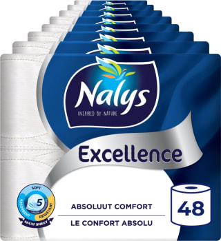 Nalys Excellence toiletpapier (64 rollen) voor €60,69 — 1+1 gratis bij Bol