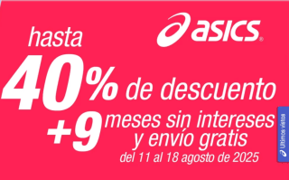 Hasta 40% de descuento en Asics