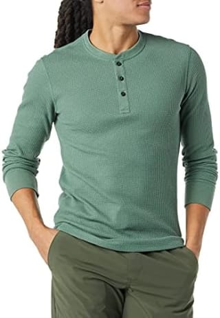 Amazon Essentials Men's Slim-Fit Waffle Henley Shirt for £4.08 at Amazon