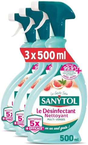 Lot de 3 désinfectant Nettoyant Multi-Usages - Sanytol à 19,99€