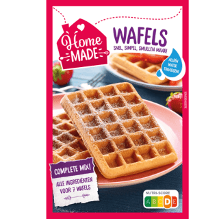 Home made Complete mix voor wafels 400 g voor €1,19 bij Dirk