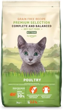 3 Kg by Amazon Comida Gatos Receta sin Granos, Gatito, con Pollo Fresco por 12.27€