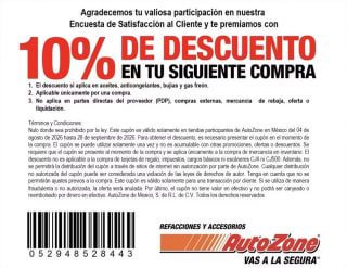 10% de descuento en AutoZone con cupón