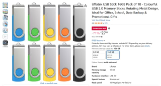10x Uflatek USB Stick 16GB voor €27,93 bij Amazon
