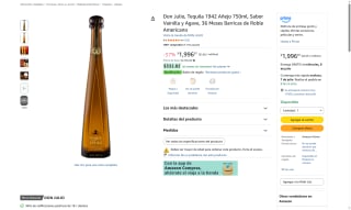 Don Julio 1942 Tequila Añejo 750ml por $1997 | Oferta Amazon