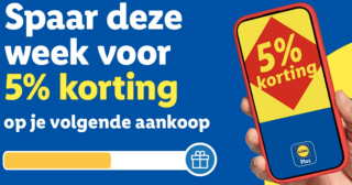 5% korting op de totale kassabon bij de Lidl