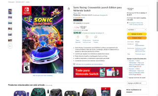 Sonic Racing: Crossworlds Launch Edition para Nintendo Switch por $722 | Amazon