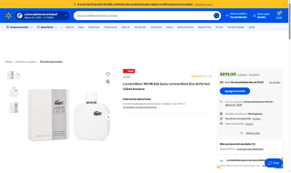 Lacoste Blanc EDP 100ml Hombre por $819 | Walmart