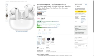 HUAWEI FreeBuds Pro 5 por $1,977 | Amazon (NU MSI)