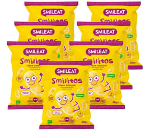 Smileat - Pack de 7 Smilitos de 25g, Snack - Sabor a Maíz por 5.34€