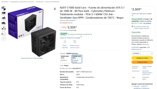 Fuente NZXT C1000 Gold Core 1000W por $1,961 en Amazon