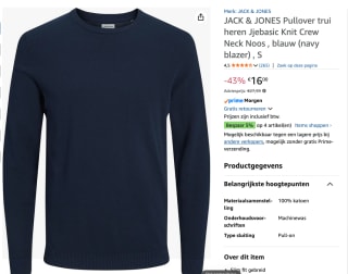 JACK & JONES Trui voor €16 bij Amazon
