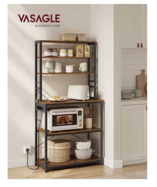 VASAGLE Estante de Cocina con Enchufe y 6 Ganchos por 60,11€