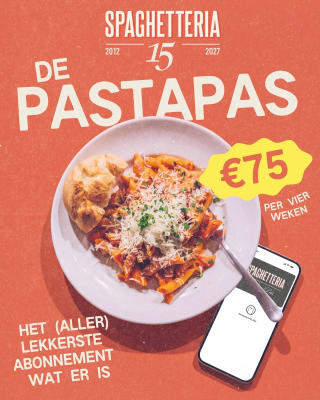 Pastapas (4 weken) voor €75 bij Spaghetteria