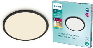 Philips SuperSlim badkamer plafondlamp - zwart - rond - 18 W voor €24,32 bij Amazon