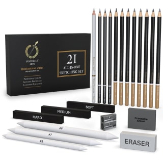 Kit de Dibujo Profesional de 21 piezas con Lápices de Grafito y Carbonicclo a 4.99€