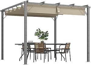 Outsunny 3x3m Garden Pergola with Retractable Canopy – £131.53 Delivered