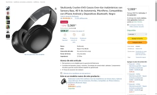 Audífonos Skullcandy Crusher EVO 40h por $2,069 | Amazon