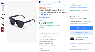 Lentes de Sol Hawkers One por $379 | Mercado Libre