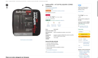 Kit Peluquero Babyliss Pro por $1,174 | Oferta Amazon