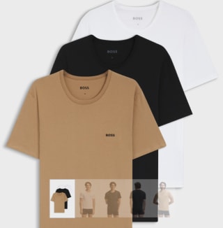 Lot de trois t-shirts en coton à logo brodé à 26€