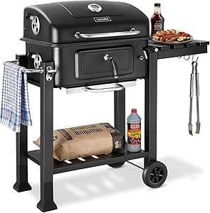 Tectake Barbacoa Carbón con Tapa 64x110x104cm por 107,90€
