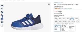 BATA ADIDAS Tensaur Run 3.0 voor €18,15 bij Amazon