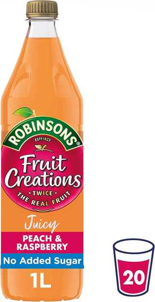 Robinsons Fruit Creations, Real Fruit Squash, Low Calorie, Delicious Peach and Raspb