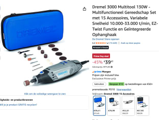 Dremel 3000 Multitool 130W - Multifunctioneel Gereedschap Set voor €39,41 bij Amazon