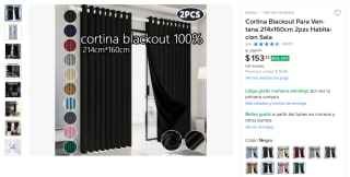Cortina Blackout 214x160cm por $153 en Mercado Libre