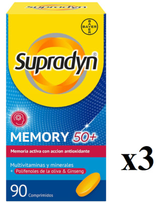 3 Botes de Supradyn Memoria 50+ 90 Comprimidos por 50.81€