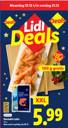 300 gram gerookte zalm voor €5,99 bij de Lidl